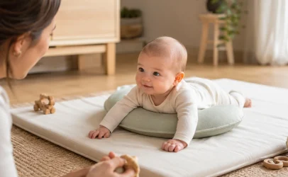 bébé temps ventre plagiocéphalie tête plate